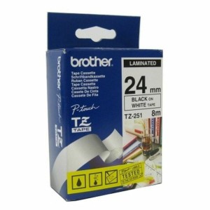 Ruban Laminé pour Etiqueteuses Brother TZ-251 Blanc Noir Noir/Blanc