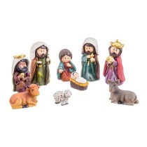 Décorations de Noël Multicouleur Polyrésine Naissance/Crèche 9 cm (9 Pièces)