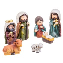 Décorations de Noël Multicouleur Polyrésine Naissance/Crèche 9 cm (9 Pièces)