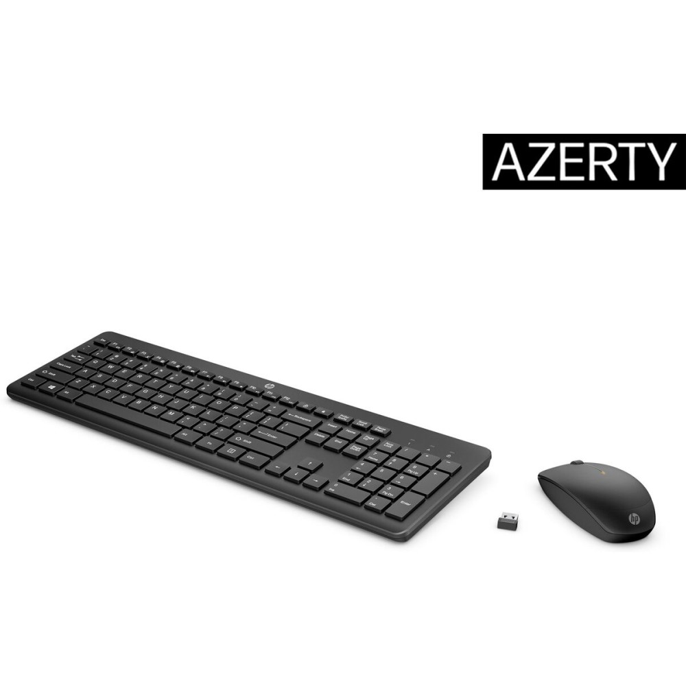 clavier et souris HP 3L1F0AA Azerty Français Blanc Noir