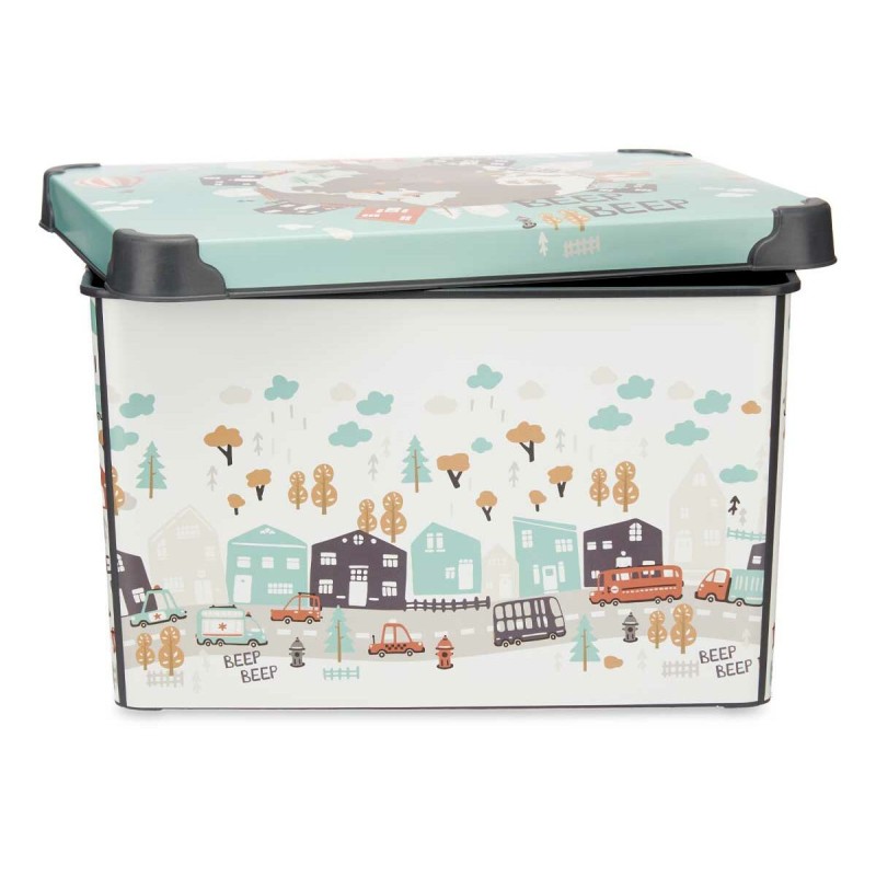 Aufbewahrungsbox mit Deckel Kipit STYLE BOX-22L-6 Kunststoff Straße 22 L 29,5 x 23,5 x 39,5 cm Für Kinder (12 Stück)