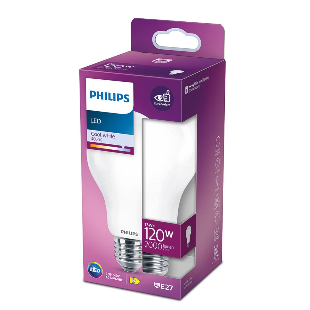 LED lamp Philips D 120 W 13 W E27 2000 Lm 7 x 12 cm (4000 K) 7 x 12 cm