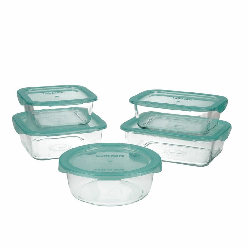 Ensemble de Boîtes à Lunch Luminarc Keep'n Lagon Verre Bicolore (5 pcs)