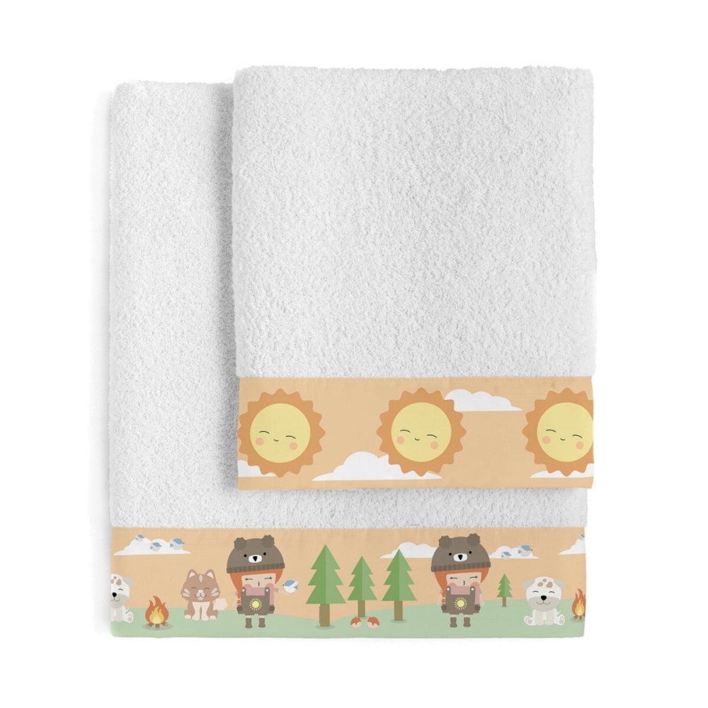 Towel set HappyFriday Happynois Camping Multicolour 2 Pieces