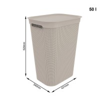 Laundry Basket Rotho Brisen Black 50 L Plastic