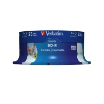 Bedruckbare Blu-Ray BD-R Verbatim Wide Inkjet Datalife 25 Stück 25 GB 6x