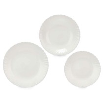 Dinnerware Set White Glass (2 Units) 18 Pieces