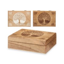 Boîte Décorative Bois de manguier 25,5 x 8 x 17,4 cm (6 Unités) Arbre de vie