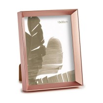 Cadre photo 17,3 x 3,3 x 22,3 cm Rose Cuivre Plastique verre (6 Unités)