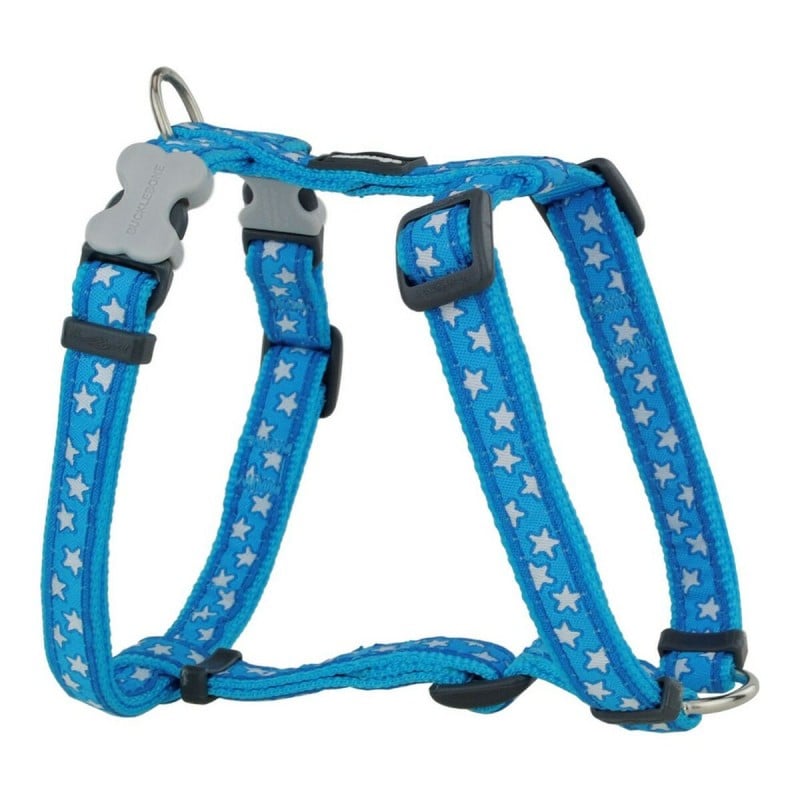 Dog Harness Red Dingo Style Turquoise Star White 46-76 cm