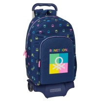 Schulrucksack mit Rädern Benetton Cool Marineblau 30 x 46 x 14 cm