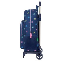 Cartable à roulettes Benetton Cool Blue marine 30 x 46 x 14 cm