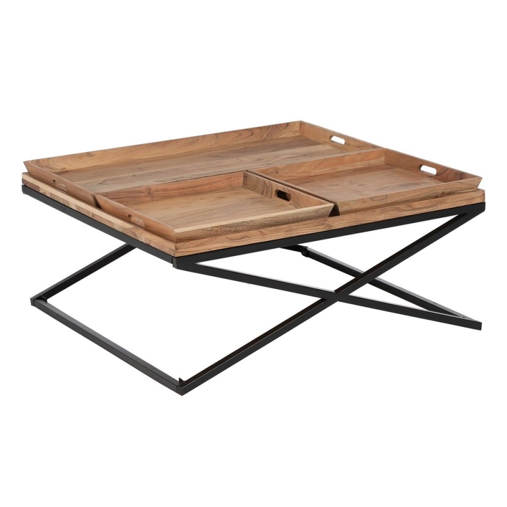 Centre Table Natural Iron Mango wood 85 x 85 x 39 cm