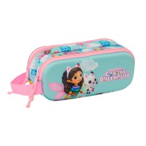 Trousse Fourre-Tout Double Gabby's Dollhouse Rose Bleu ciel 21 x 8 x 6 cm 3D