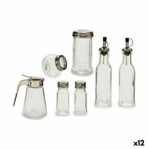 Condiment container set Silver Metal (12 Units)