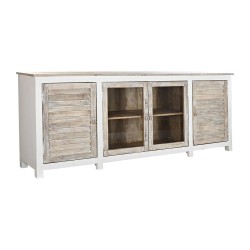 Buffet DKD Home Decor Blanc Naturel Marron Clair Bois de manguier 210 x 40 x 82 cm