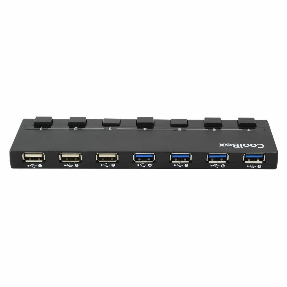 USB Hub CoolBox HUBCOO356A Black 90 W