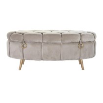 Kofferbank DKD Home Decor Beige Metall Polyester (125 x 55 x 53 cm)