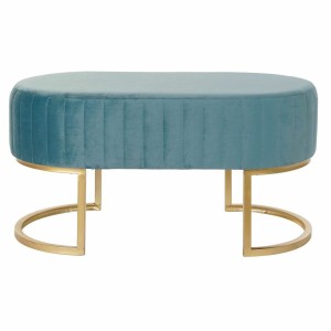 Banquette DKD Home Decor 8424001829804 Bleu Doré Métal Velours (90 x 50 x 45 cm)