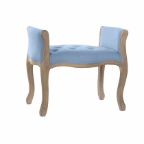 Banquette DKD Home Decor   Naturel Bleu Lin Bois d'hévéa (69 x 44 x 60 cm)