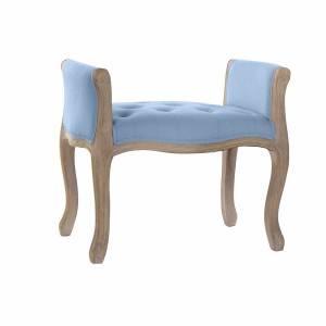 Barhocker DKD Home Decor   natürlich Blau Leinen Kautschukholz (69 x 44 x 60 cm)