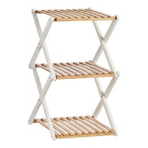 Shelves Brown White Foldable Wood (32 x 65 x 39 cm)