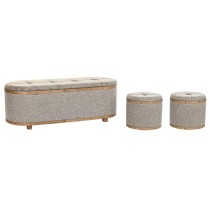 Hocker DKD Home Decor   Beige natürlich Holz Metall Kunststoff 30 x 40 cm 120 x 44 x 43 cm