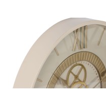 Wall Clock Home ESPRIT White Beige Golden Crystal Iron 60 x 8 x 60 cm 59,5 x 8,5 x 59,5 cm