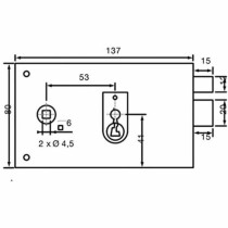 Mortise lock Yale 19,5 x 7 x 14 cm Steel