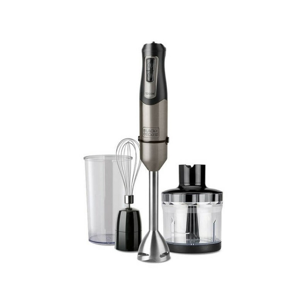 Multifunction Hand Blender with Accessories Black & Decker BXHBA1200E Black Grey