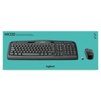 Tastatur mit Maus Logitech Wireless Combo MK330 Schwarz Qwerty US