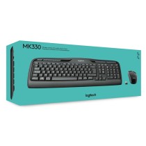 clavier et souris Logitech Wireless Combo MK330 Noir Qwerty US