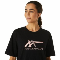 Damen Kurzarm-T-Shirt Asics Tiger Schwarz