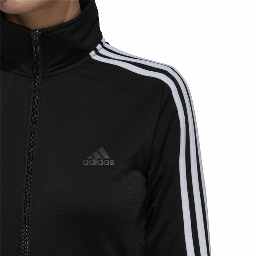 Damen-Trainingsanzug Adidas Three Stripes Schwarz