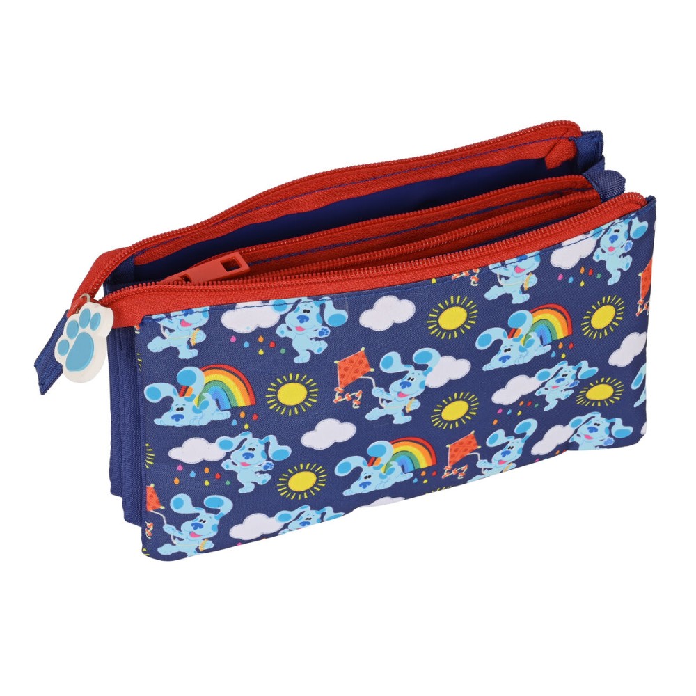 Trousse Fourre-Tout Triple Blue's Clues Blue marine (22 x 12 x 3 cm)