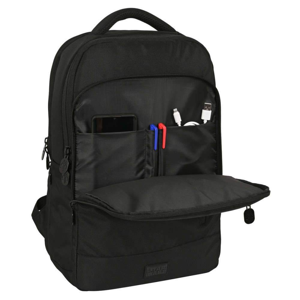 Laptop- und Tablet-Rucksack mit USB-Anschluss The Mandalorian Schwarz