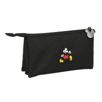 Trousse Fourre-Tout Triple Mickey Mouse Clubhouse Premium Noir 22 x 12 x 3 cm