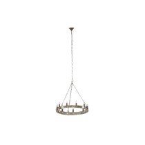 Suspension DKD Home Decor Blanc Marron Bois Métal Sapin 40 W Vintage Finition vieillie 220 V 78 x 78 x 13 cm