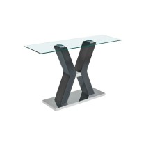 Console DKD Home Decor Noir Bois Verre trempé Bois MDF 120 x 40 x 76 cm