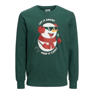 Sweat sans capuche homme JORTOON Jack & Jones 23149  Vert