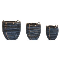 Basket set DKD Home Decor Navy Blue 56 x 56 x 60 cm