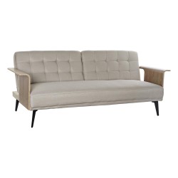 Schlafsofa DKD Home Decor 203 x 87 x 81 cm Schwarz Beige Metall Braun