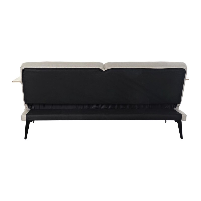 Schlafsofa DKD Home Decor 203 x 87 x 81 cm Schwarz Beige Metall Braun