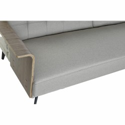 Schlafsofa DKD Home Decor 203 x 87 x 81 cm Schwarz Beige Metall Braun