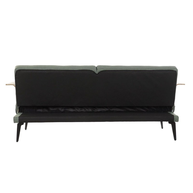 Canapé Convertible DKD Home Decor 203 x 87 x 81 cm Noir Métal Marron Vert