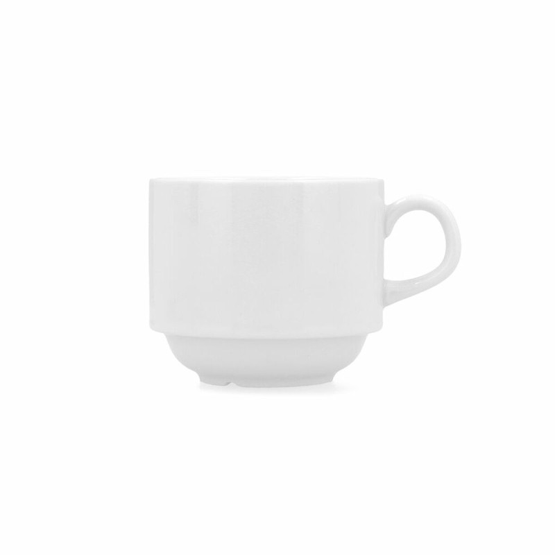 Teetasse Bidasoa Glacial Weiß aus Keramik 250 ml (6 Stück) (Pack 6x)