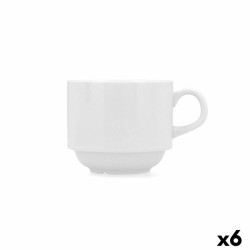 Tasse à infusion Bidasoa Glacial Blanc Céramique 250 ml (6 Unités) (Pack 6x)