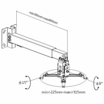 Verstellbare Deckenhalterung für Projektoren Equip 650702