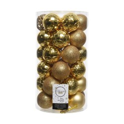 Christmas Baubles Decoris 37 Pieces Gold Golden Ø 6 cm