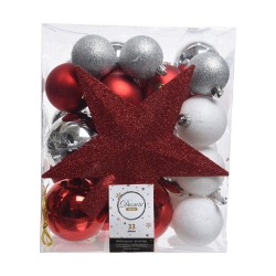 Weihnachtsbaumkugeln Decoris 33 Stücke Rojo/Blanco